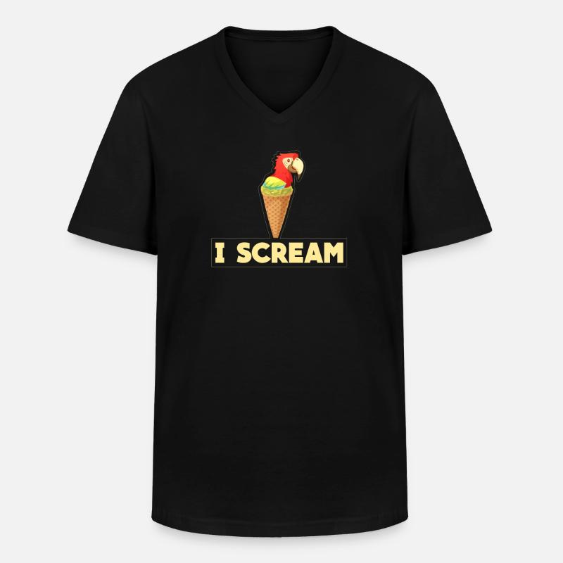 Papagei - Männer-T-Shirt mit V-Ausschnitt - Schwarz