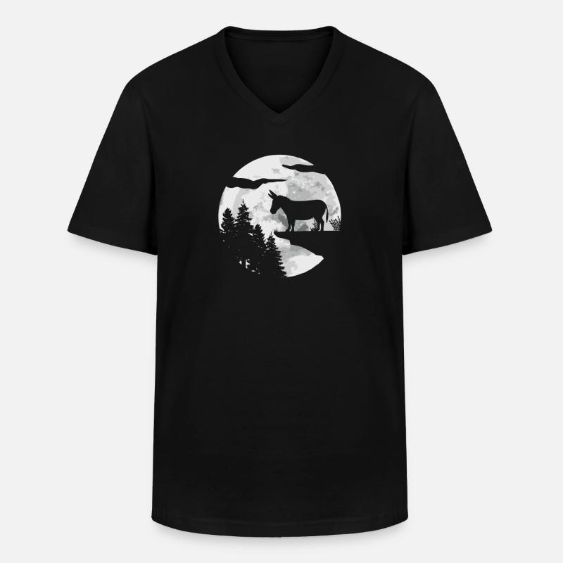 Esel - Männer-T-Shirt mit V-Ausschnitt - Schwarz