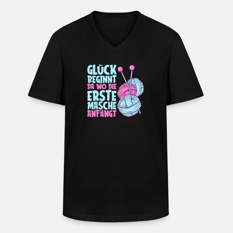 Stricken - Männer-T-Shirt mit V-Ausschnitt - Schwarz