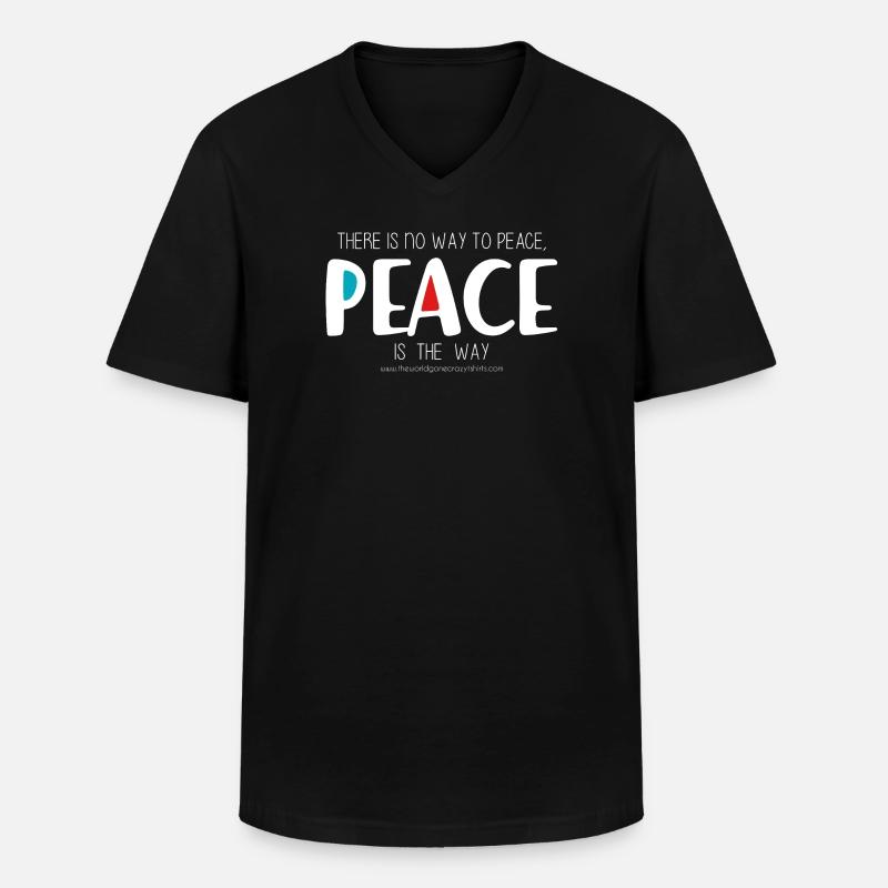 Peace 2 (dunkel) - Männer-T-Shirt mit V-Ausschnitt - Schwarz