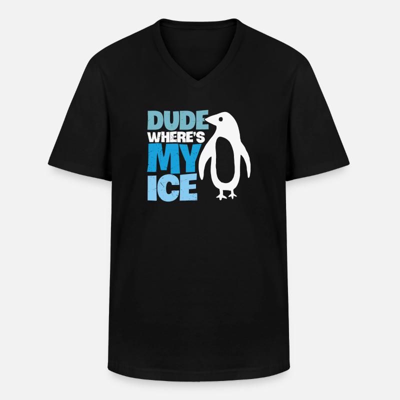 Penguin Global Warming Climate Change - Men's V-Neck T-Shirt - black