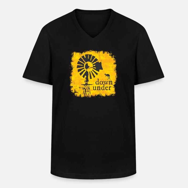 Australien - Männer-T-Shirt mit V-Ausschnitt - Schwarz