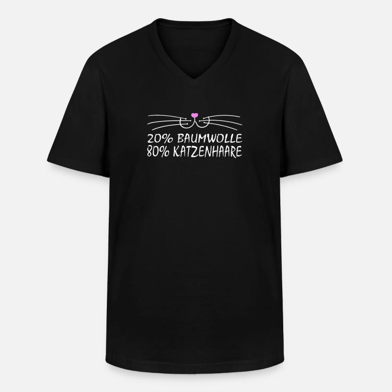 Katze Katzen Cat Kätzchen Mieze - Männer-T-Shirt mit V-Ausschnitt - Schwarz