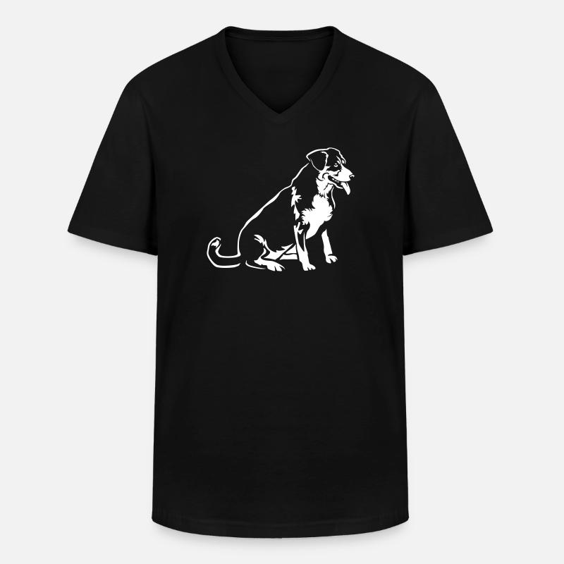 Entlebucher Sennenhund "Black Edition" - Männer-T-Shirt mit V-Ausschnitt - Schwarz