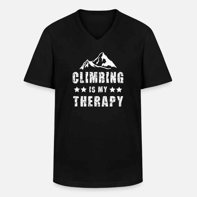 Klettern Kletterer - Männer-T-Shirt mit V-Ausschnitt - Schwarz