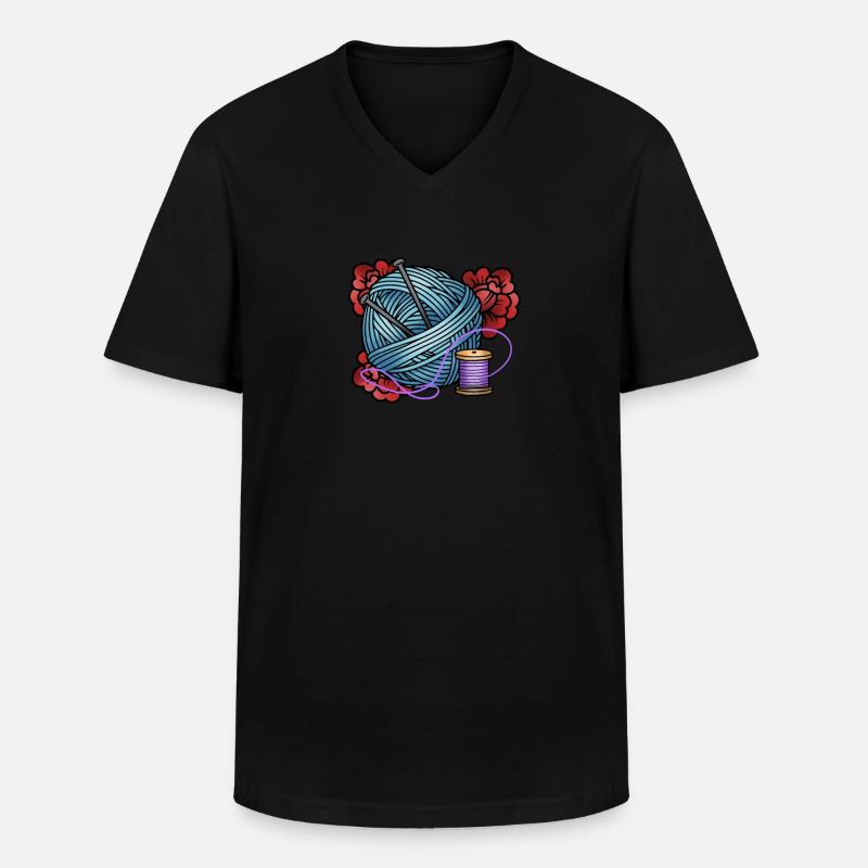 Stricken - Männer-T-Shirt mit V-Ausschnitt - Schwarz