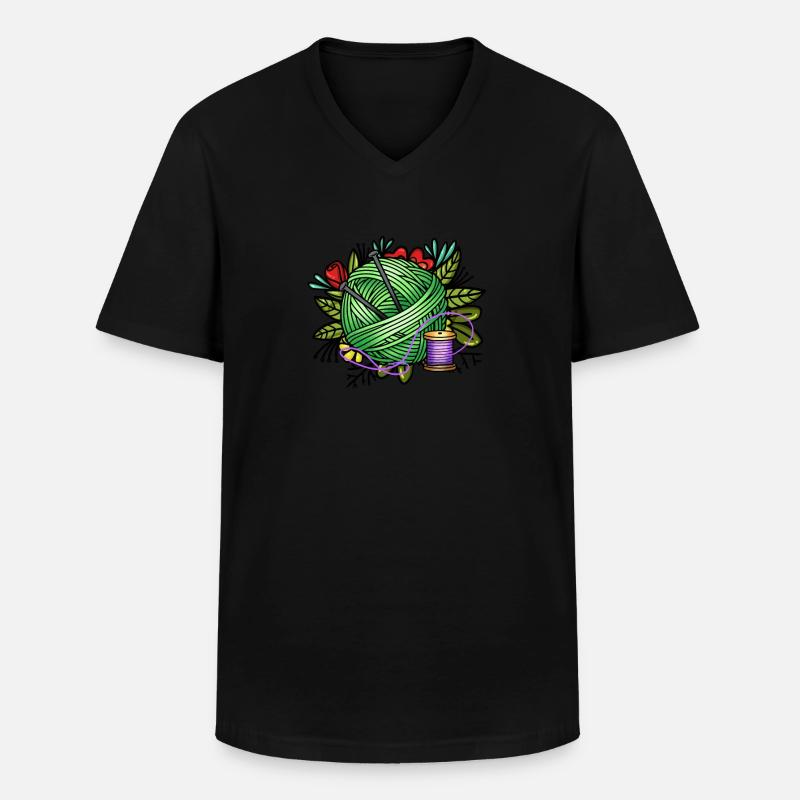 Stricken - Männer-T-Shirt mit V-Ausschnitt - Schwarz
