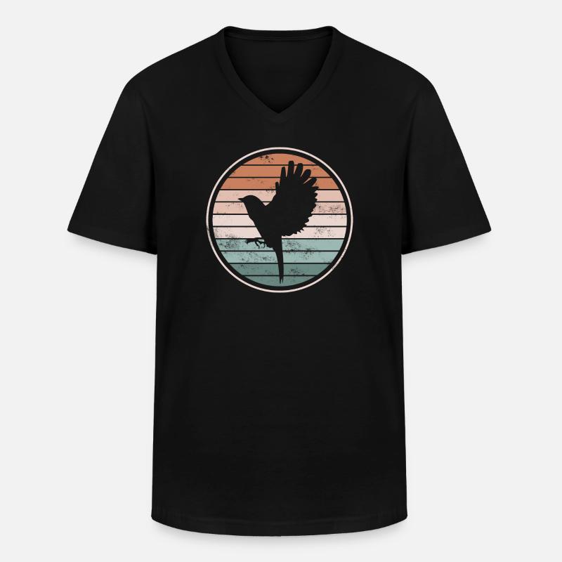 Vogel Vögel - Männer-T-Shirt mit V-Ausschnitt - Schwarz