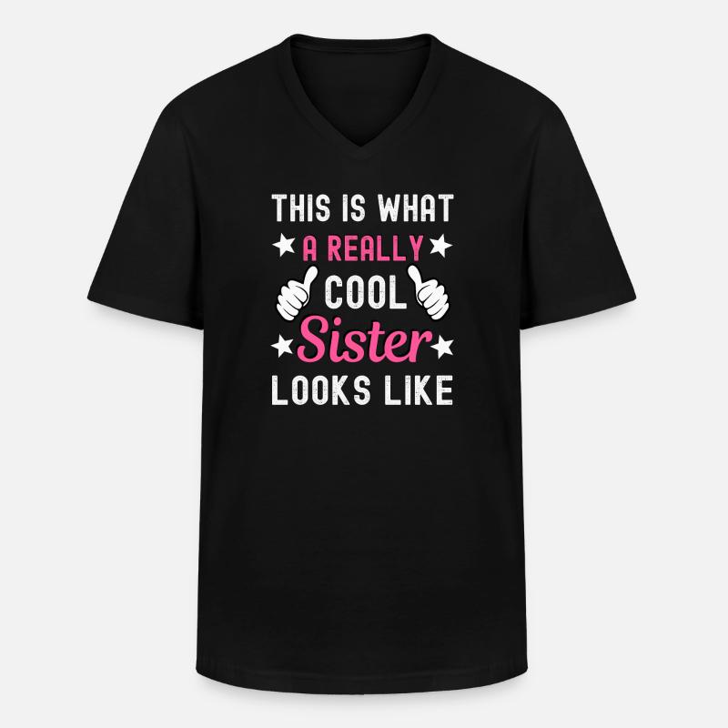 Schwester - Männer-T-Shirt mit V-Ausschnitt - Schwarz