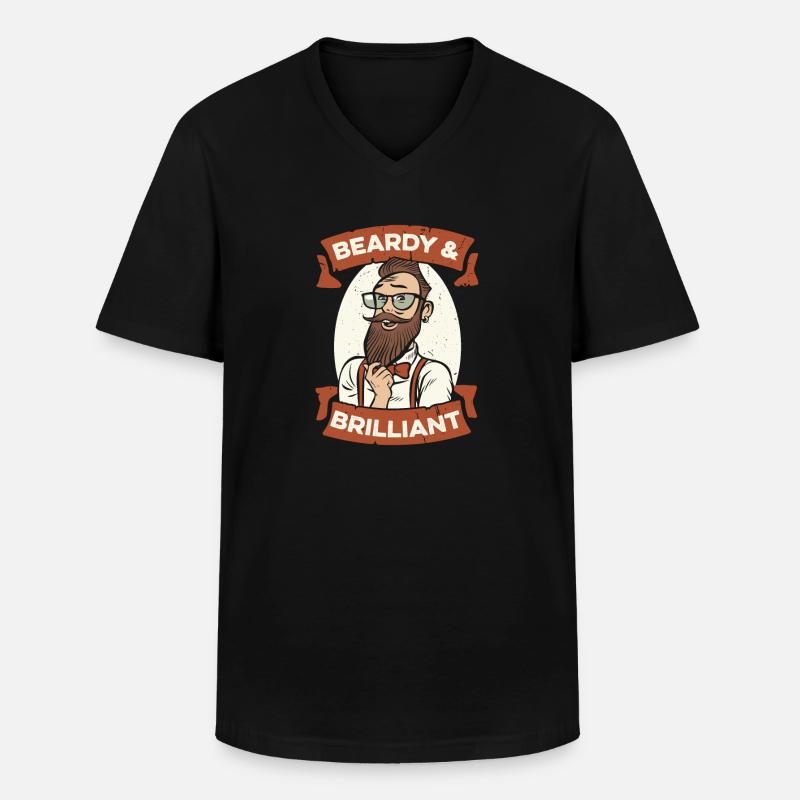 Vollbart Bart Bartträger Hipster Mann - Männer-T-Shirt mit V-Ausschnitt - Schwarz