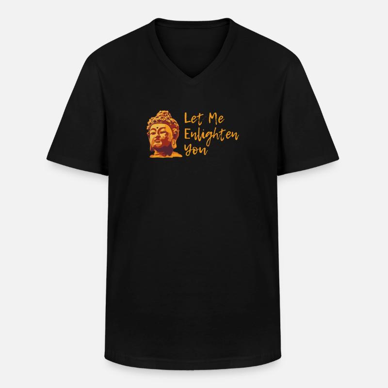 Buddha Buddhist Buddhismus - Männer-T-Shirt mit V-Ausschnitt - Schwarz