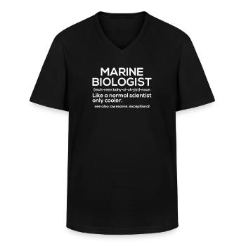 Marine biology - Men's V-Neck T-Shirt - black - Front - AI Model Male 178 dark (178cm)