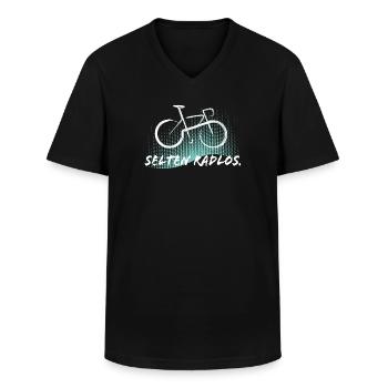 Selten Radlos - Fahrrad - Männer-T-Shirt mit V-Ausschnitt - Schwarz - Vorne - AI Model Male 178 dark (178cm)