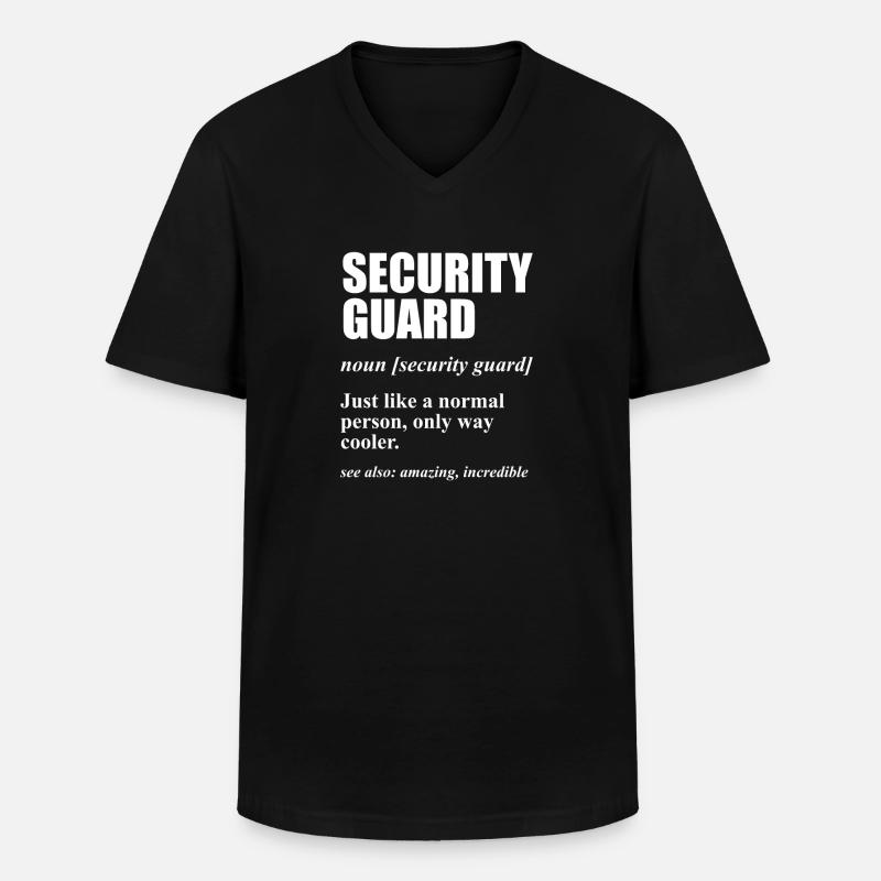 Security Wachmann Sicherheitsdienst - Männer-T-Shirt mit V-Ausschnitt - Schwarz