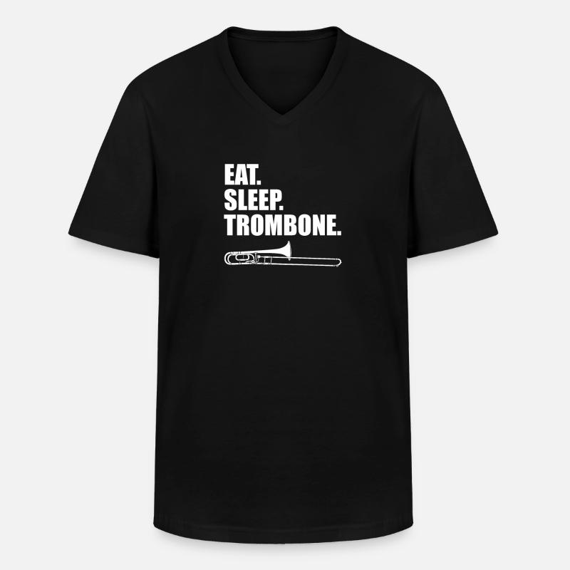 Posaune - Männer-T-Shirt mit V-Ausschnitt - Schwarz