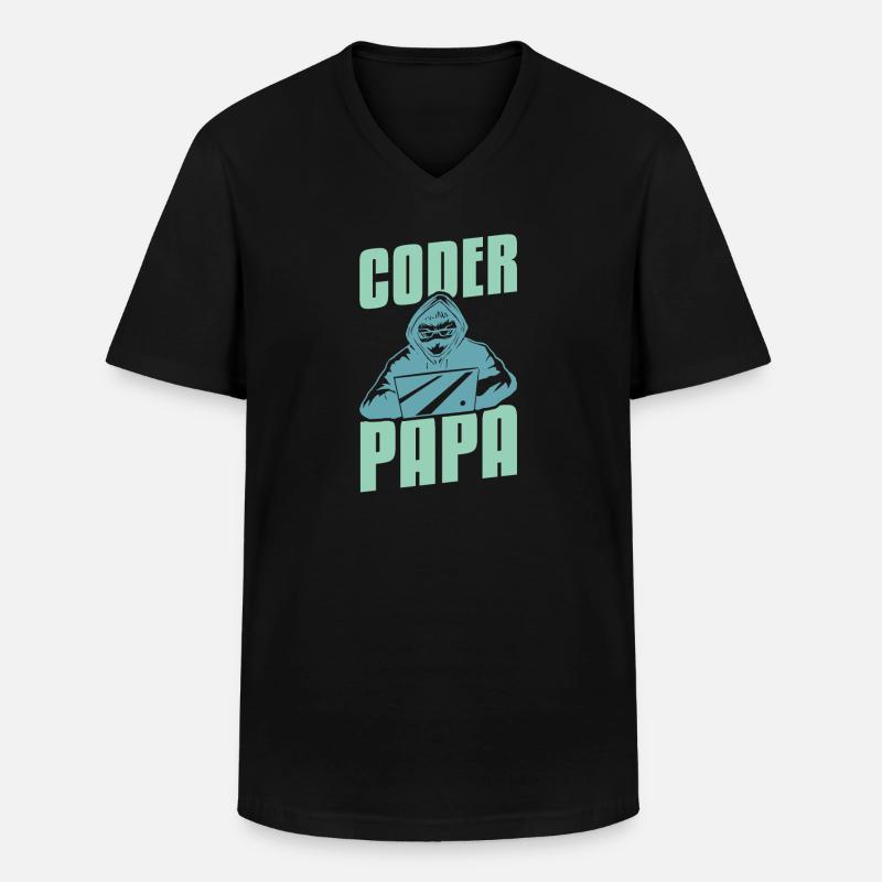Programmeur Coder Développeur de logiciels - T-shirt col V Homme - noir