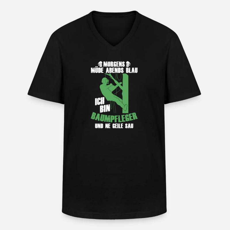 Baumklettern Baumpfleger Arborist Baumkletterer - Männer-T-Shirt mit V-Ausschnitt - Schwarz