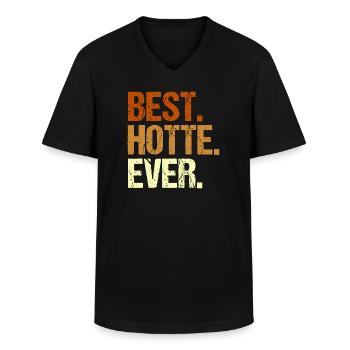 Hotte - Men's V-Neck T-Shirt - black - Front - AI Model Male 178 dark (178cm)
