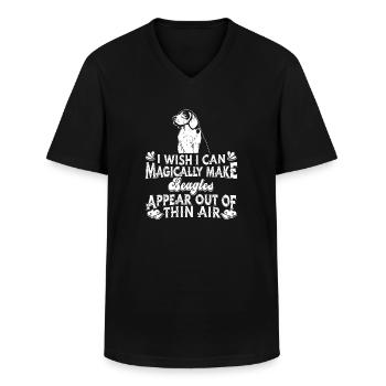 Beagle Hund - Männer-T-Shirt mit V-Ausschnitt - Schwarz - Vorne - AI Model Male 178 dark (178cm)