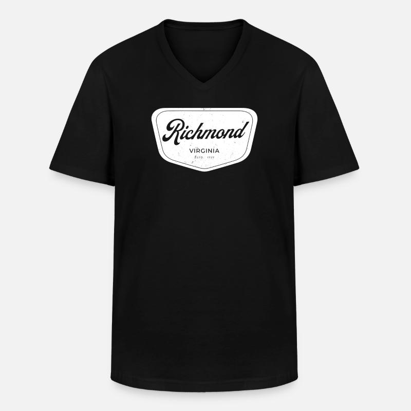 Richmond Virginia Script Emblem - Männer-T-Shirt mit V-Ausschnitt - Schwarz