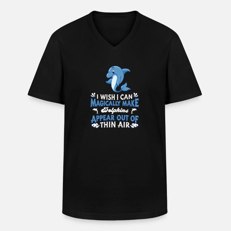 Delfin Delphine - Männer-T-Shirt mit V-Ausschnitt - Schwarz