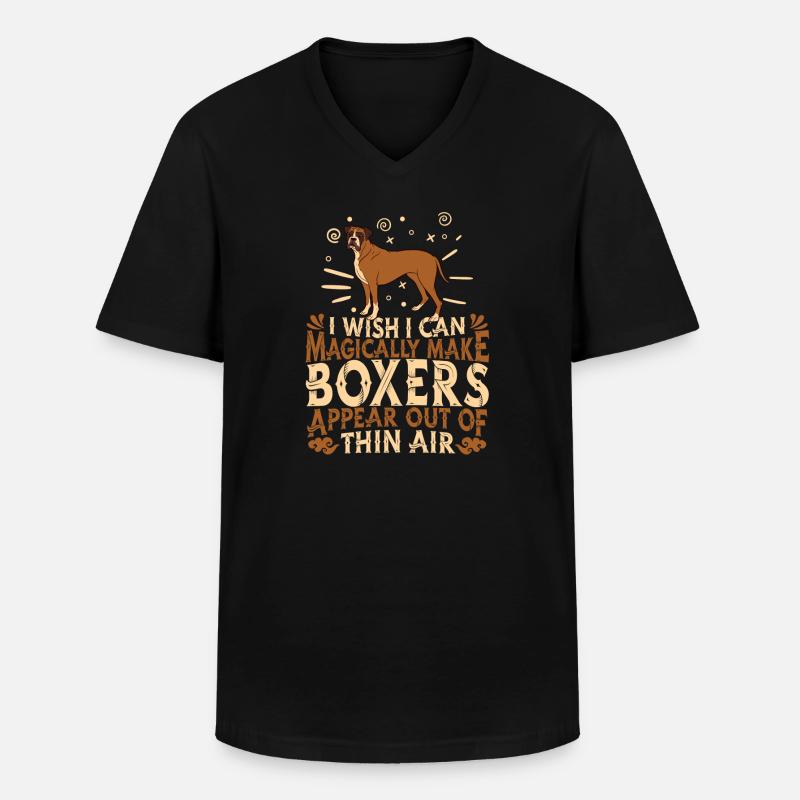 Boxer Hund - Männer-T-Shirt mit V-Ausschnitt - Schwarz