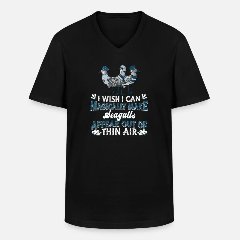Möwe Seemöwe - Männer-T-Shirt mit V-Ausschnitt - Schwarz
