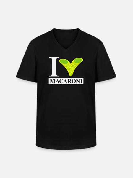J’adore les macaronis - T-shirt col V Homme - noir