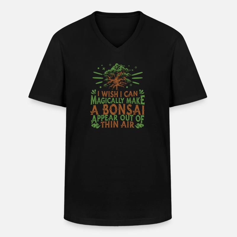 Bonsai Baum - Männer-T-Shirt mit V-Ausschnitt - Schwarz