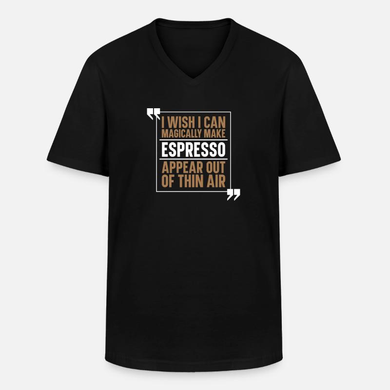 Espresso Kaffee - Männer-T-Shirt mit V-Ausschnitt - Schwarz