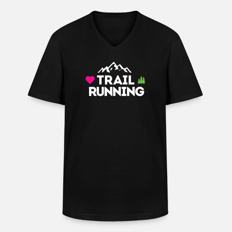 Ich liebe Trailrunning - Männer-T-Shirt mit V-Ausschnitt - Schwarz
