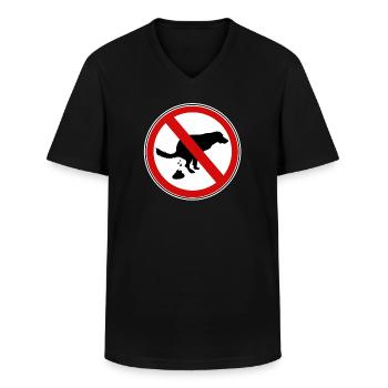 Hunde scheiße Verbotsschild - Männer-T-Shirt mit V-Ausschnitt - Schwarz - Vorne - AI Model Male 178 dark (178cm)