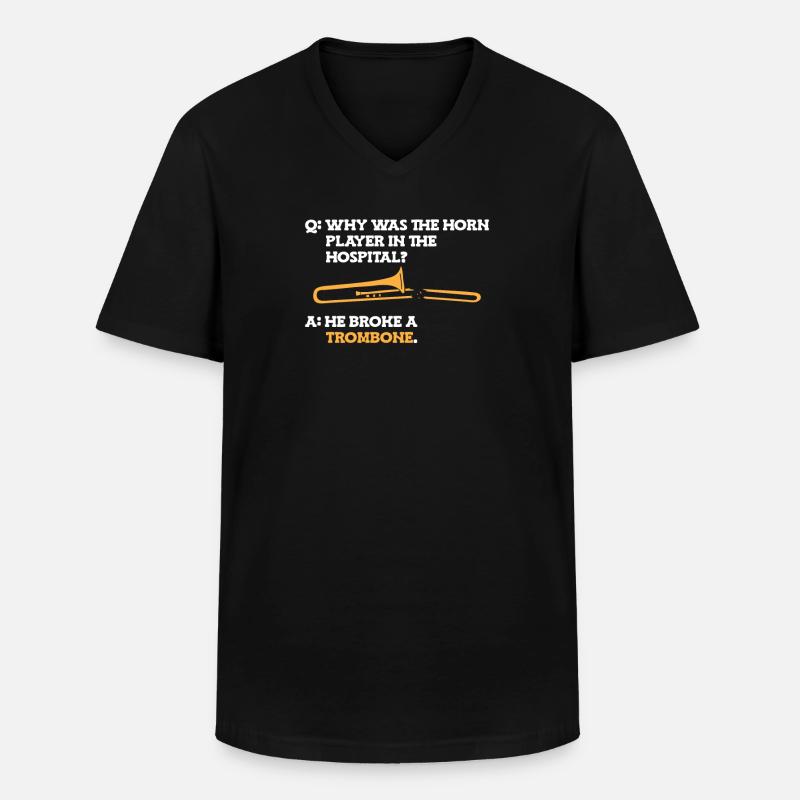Posaune - Männer-T-Shirt mit V-Ausschnitt - Schwarz