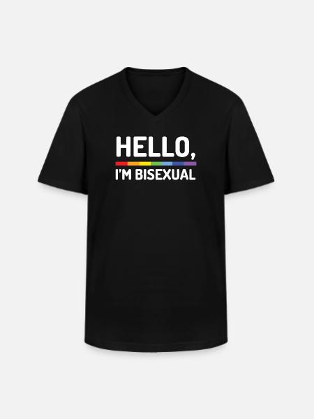 Hello, I'm Bisexual - Men's V-Neck T-Shirt - black