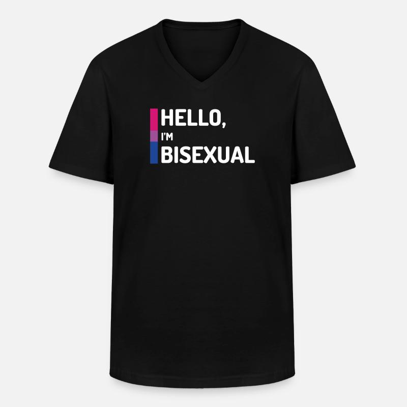 Hallo, ich bin bisexuell - Männer-T-Shirt mit V-Ausschnitt - Schwarz