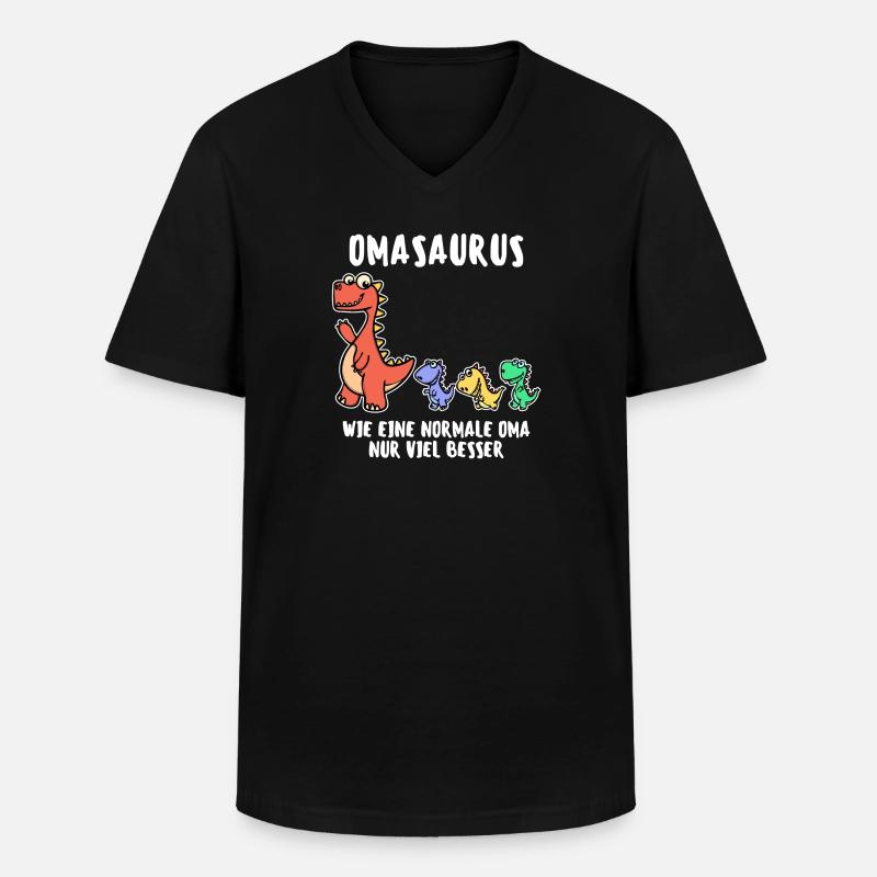 Dinosaurier Statement Oma Großmutter Alte Frau - Männer-T-Shirt mit V-Ausschnitt - Schwarz