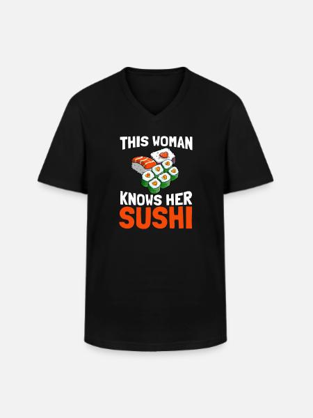 Sushi - Männer-T-Shirt mit V-Ausschnitt - Schwarz