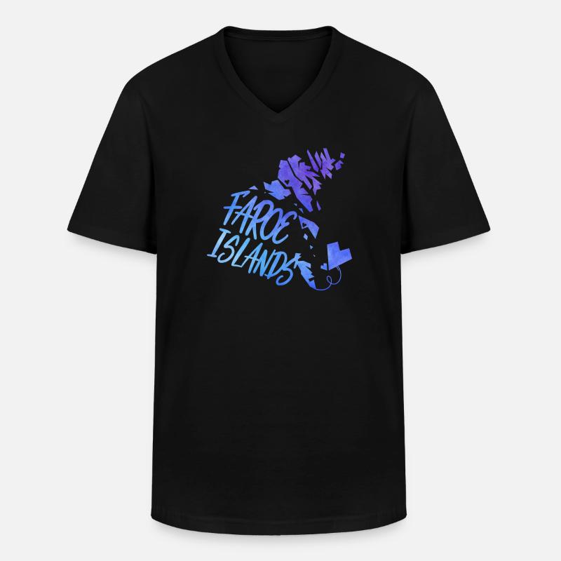 Faroe Islands - Männer-T-Shirt mit V-Ausschnitt - Schwarz