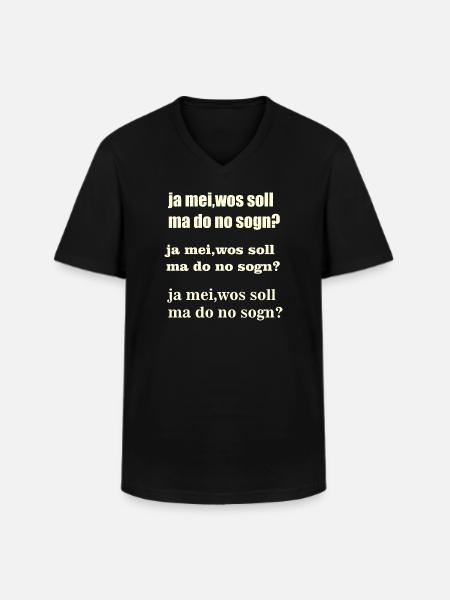 ja mei - Männer-T-Shirt mit V-Ausschnitt - Schwarz