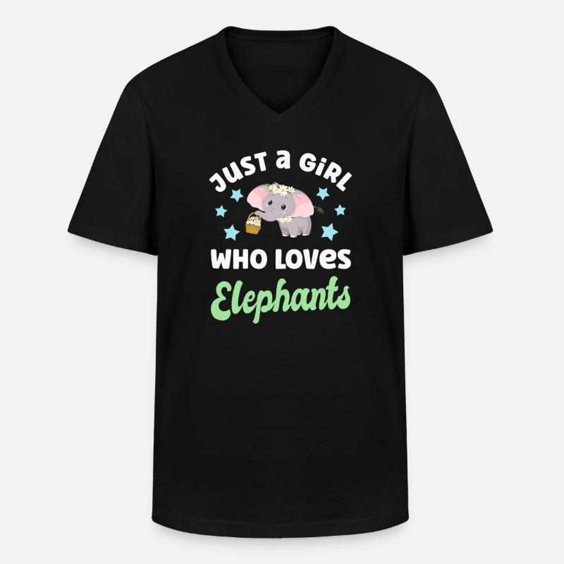 Elefant Elefanten - Männer-T-Shirt mit V-Ausschnitt - Schwarz