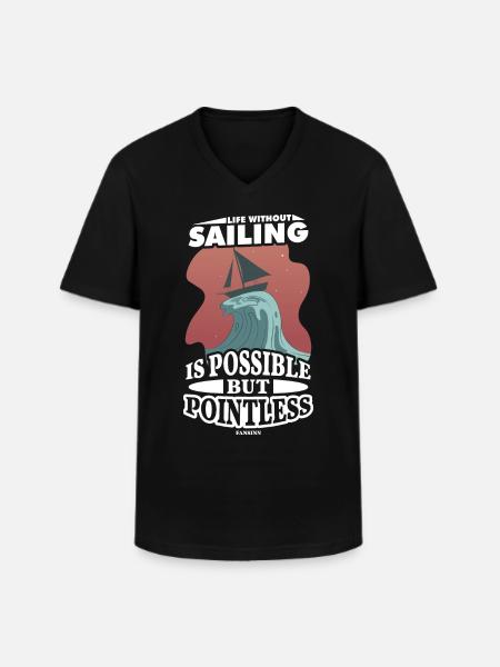 Segeln - Männer-T-Shirt mit V-Ausschnitt - Schwarz