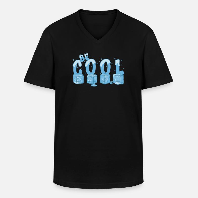 Sei Cool - Männer-T-Shirt mit V-Ausschnitt - Schwarz