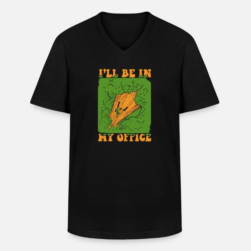 Baumklettern Baumpfleger Arborist Baumkletterer - Männer-T-Shirt mit V-Ausschnitt - Schwarz