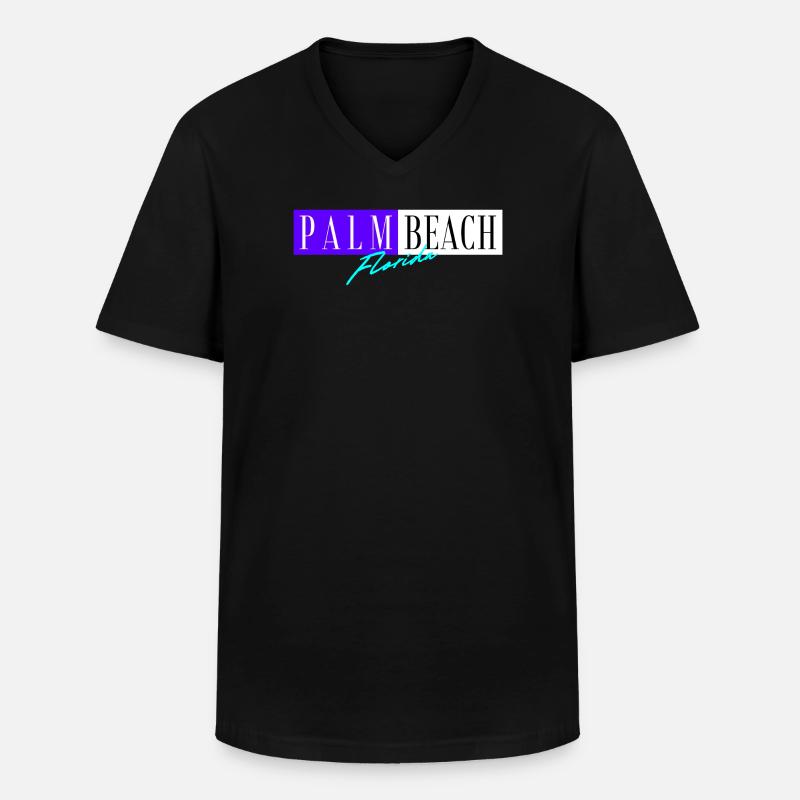 Palm Beach Florida - Männer-T-Shirt mit V-Ausschnitt - Schwarz