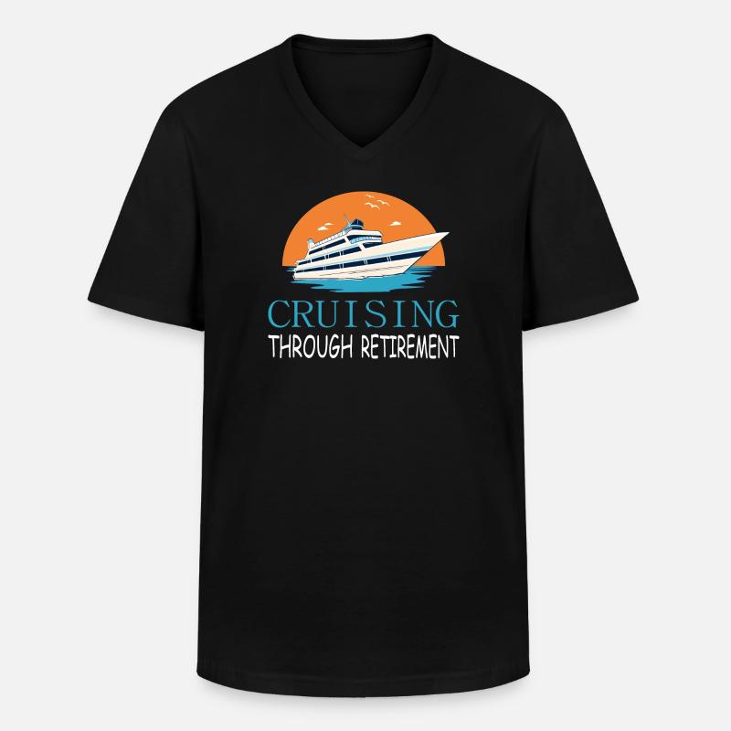 Kreuzfahrt durch den Ruhestand - Männer-T-Shirt mit V-Ausschnitt - Schwarz