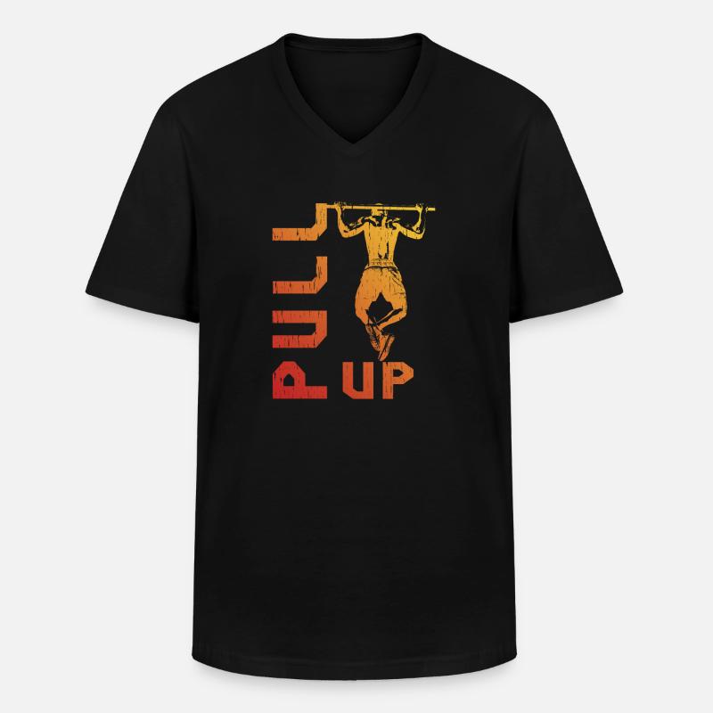 Gradient pull-up silhouette - Men's V-Neck T-Shirt - black