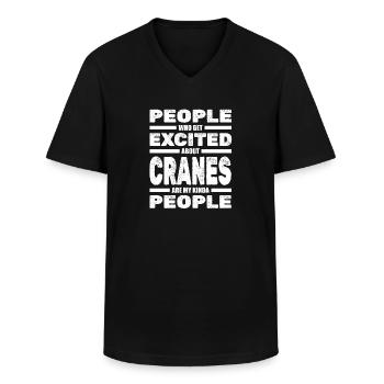 Crane Construction Crane Crane Operator Crane Operator - Men's V-Neck T-Shirt - black - Front - AI Model Male 178 dark (178cm)
