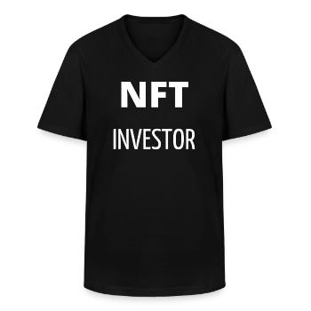 NFT investor - Men's V-Neck T-Shirt - black - Front - AI Model Male 178 dark (178cm)