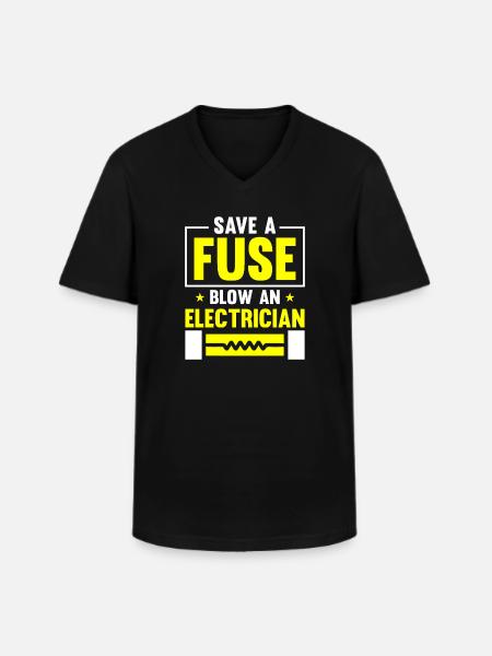 Electrician Electrical Engineer Electronics Technician - Men's V-Neck T-Shirt - black