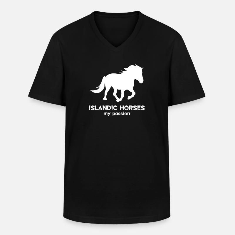 Pferde Statement Islandpferde Isländer Pferdeliebe - Männer-T-Shirt mit V-Ausschnitt - Schwarz